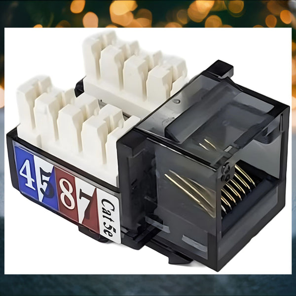 Cat5e Jack 90 degree Black--R.J. Enterprises 3013A-E8-CJ-BK (Price $18.75 for 25pcs-Limited Time)