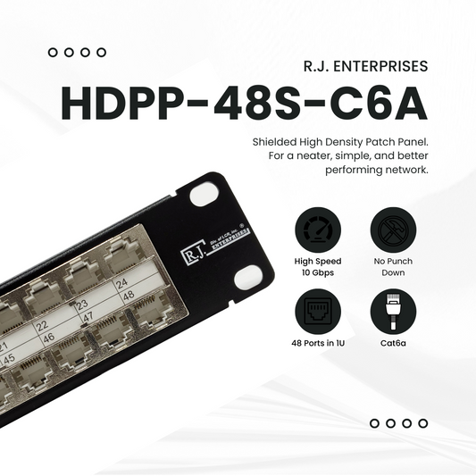 HDPP-48S-C6A, Shielded High Density Patch Panel, for a neater, simpler, and better performing network.