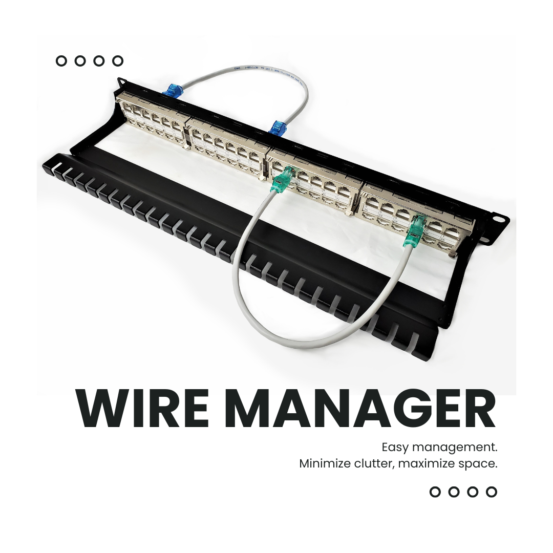 HDPP-48S-C6, includes a wire manager for better organization