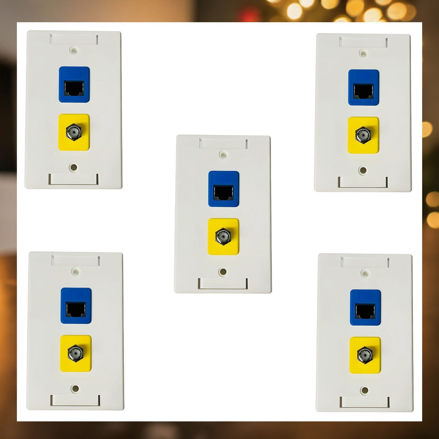 RJ-EC-02 Ethernet coax Wall Plate, Cat6A Shielded keystone Jack - R.J. Enterprises