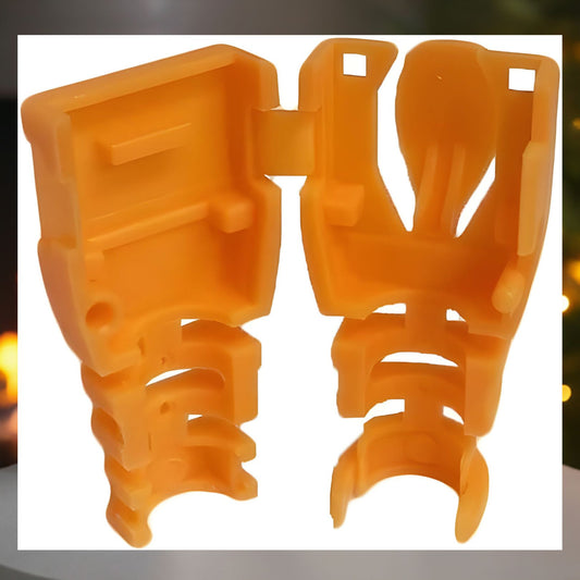 R.J. Enterprises RJ45 Orange Strain Relief Boot; 2-pc Snap-on Design (100 PC's per bag) - R.J. Enterprises