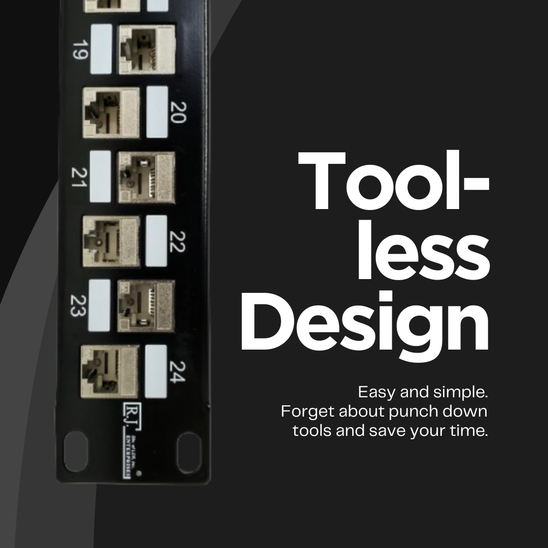 SDPP-24-C6A-SJ, tool-less patch panel, no punch down