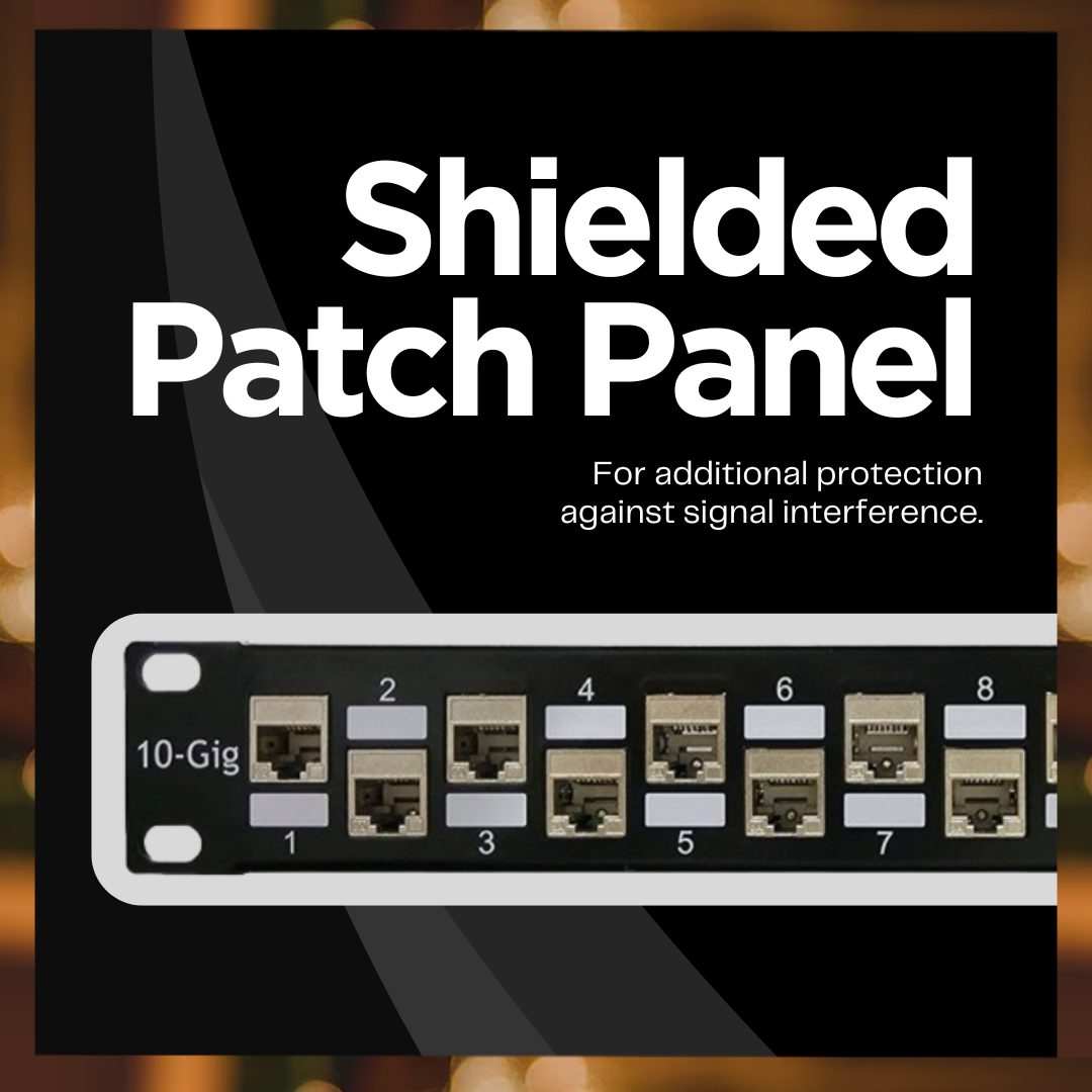 SDPP-24-C6AS-2, shielded patch panel to reduce EMI