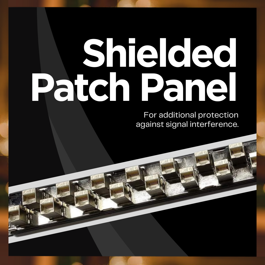 SDPP-24-C6S, shielded patch panel for additional protection against signal interference